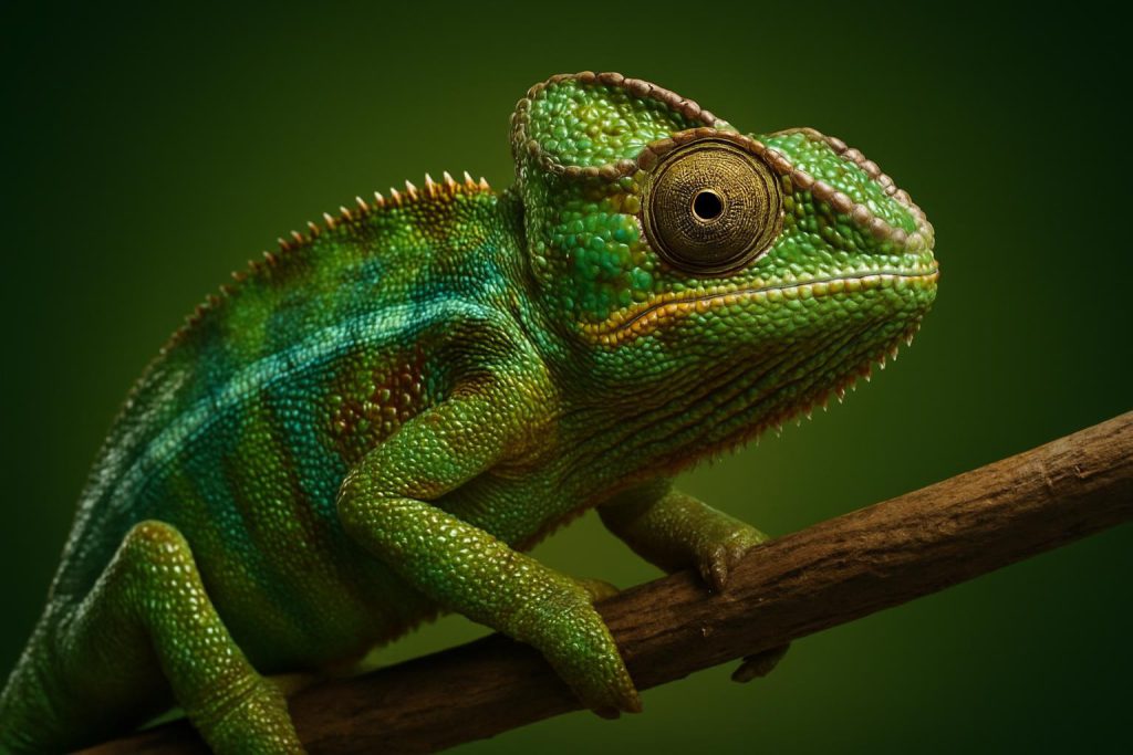 a chameleon on a branch